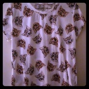 White Tshirt with Cats